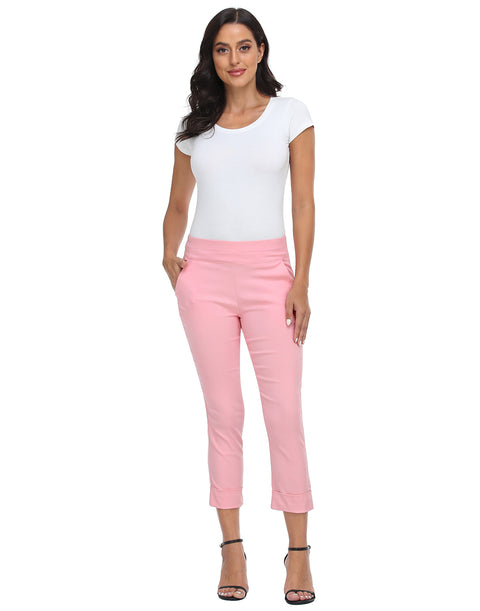 Pull On Capri Pants for Women with Pockets