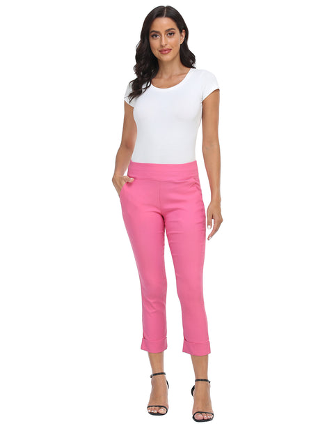 Pull On Capri Pants for Women with Pockets