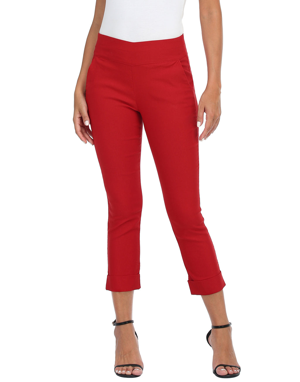Pull On Capri Pants for Women with Pockets