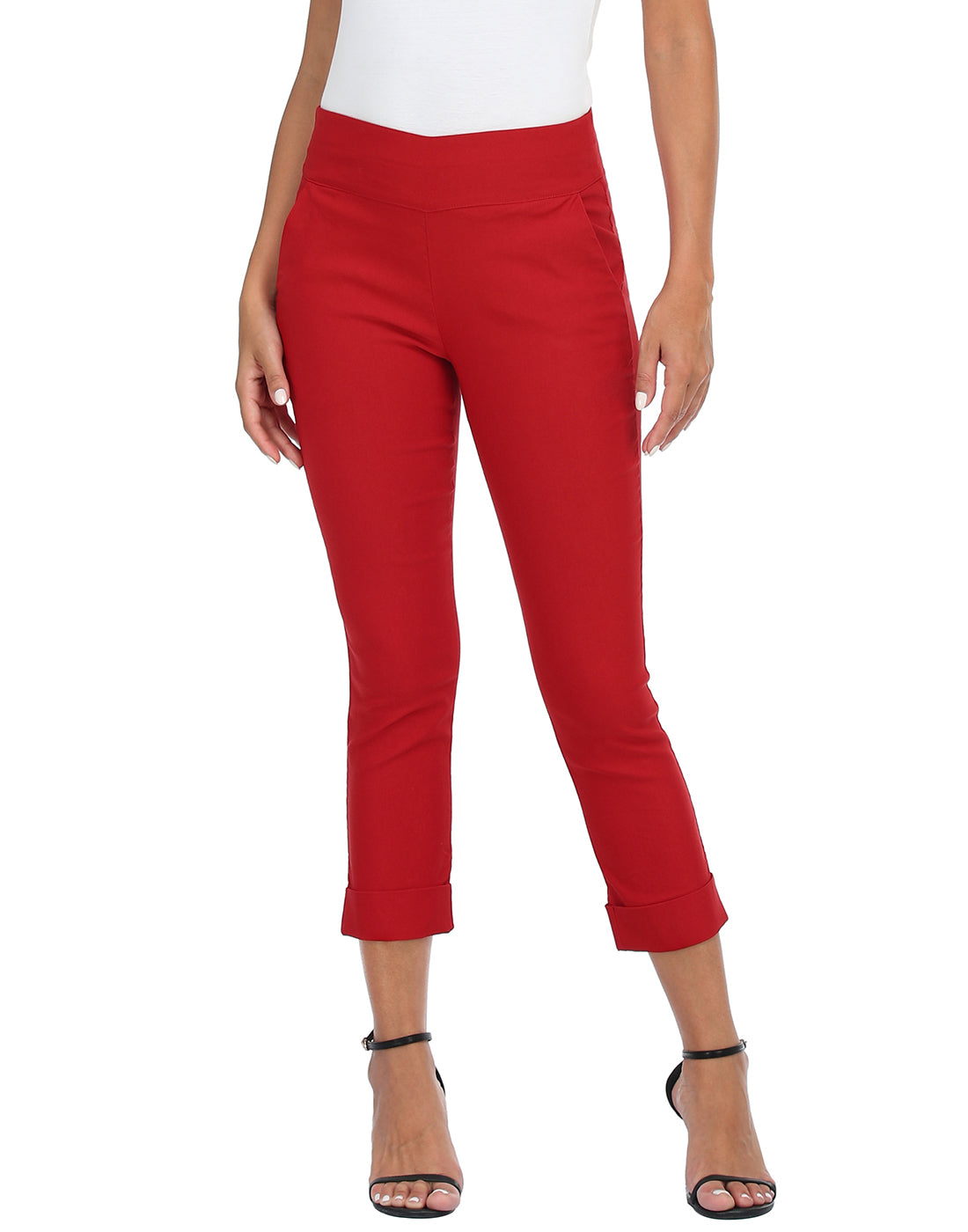 Pull On Capri Pants for Women with Pockets