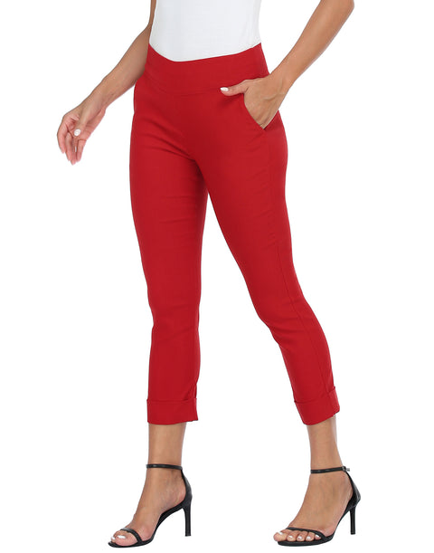 Pull On Capri Pants for Women with Pockets