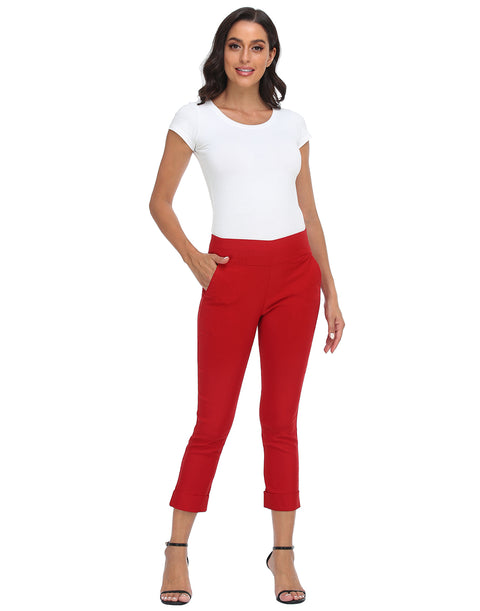 Pull On Capri Pants for Women with Pockets
