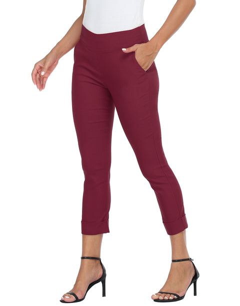Pull On Capri Pants for Women with Pockets