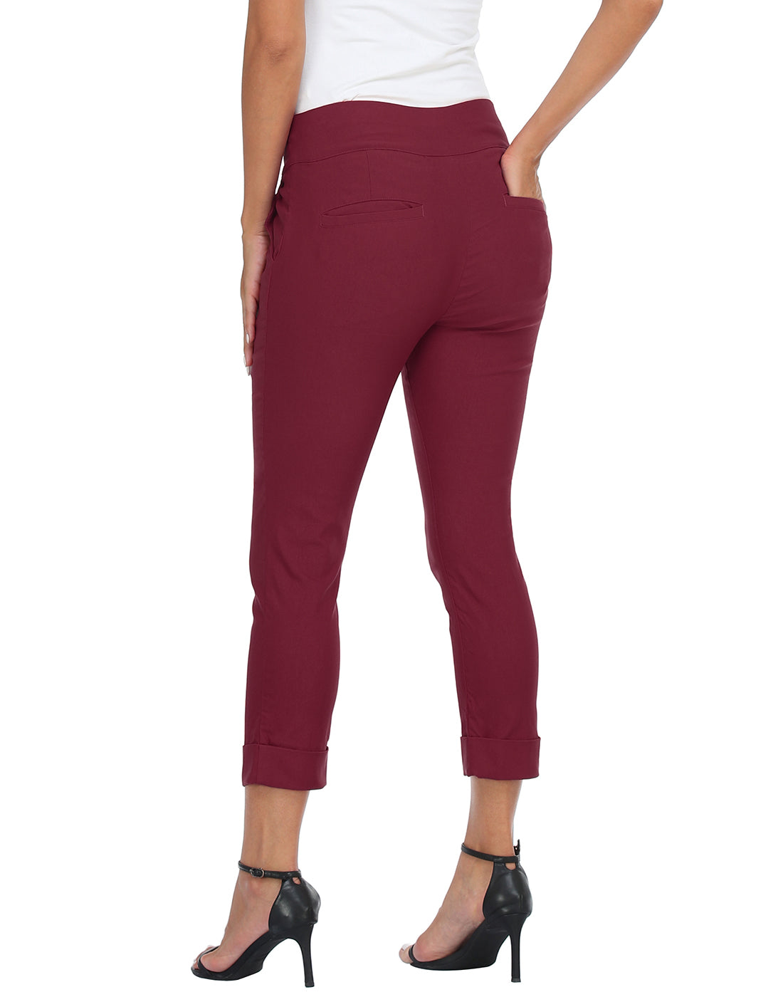 Pull On Capri Pants for Women with Pockets