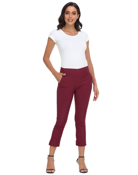 Pull On Capri Pants for Women with Pockets