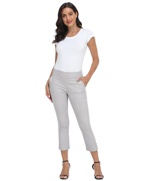 Pull On Capri Pants for Women with Pockets
