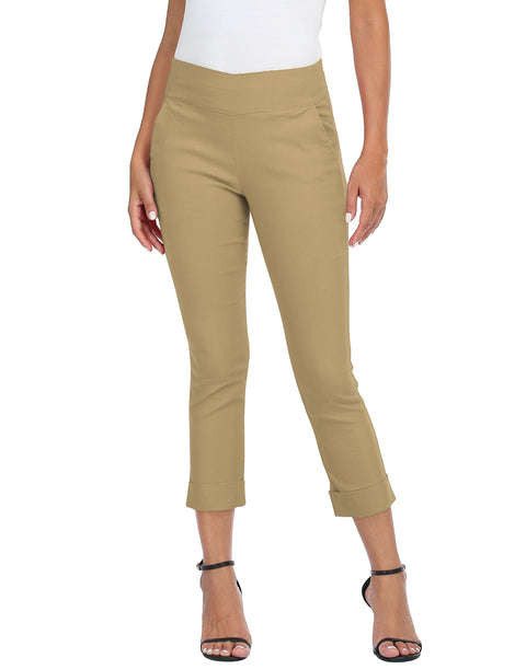 Pull On Capri Pants for Women with Pockets