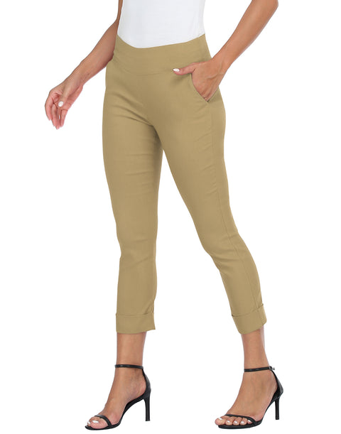 Pull On Capri Pants for Women with Pockets