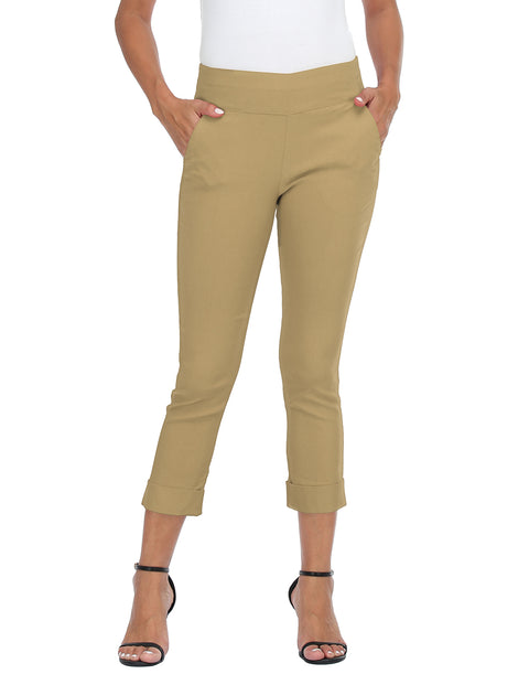 Pull On Capri Pants for Women with Pockets