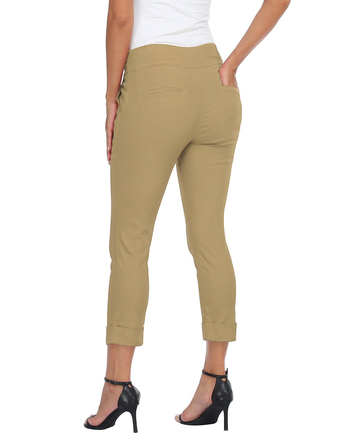 Pull On Capri Pants for Women with Pockets