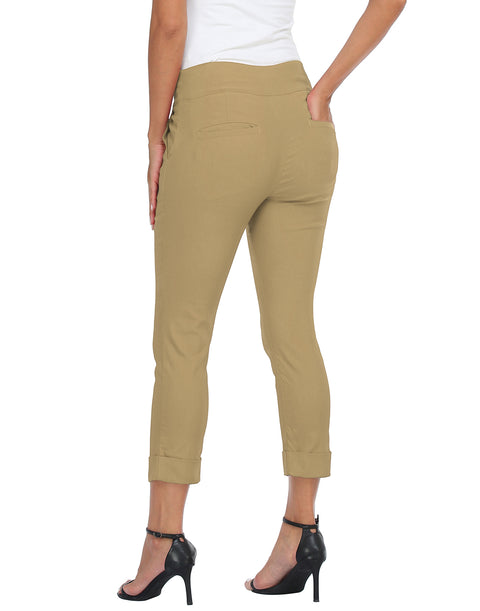 Pull On Capri Pants for Women with Pockets