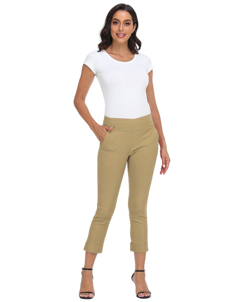 Pull On Capri Pants for Women with Pockets