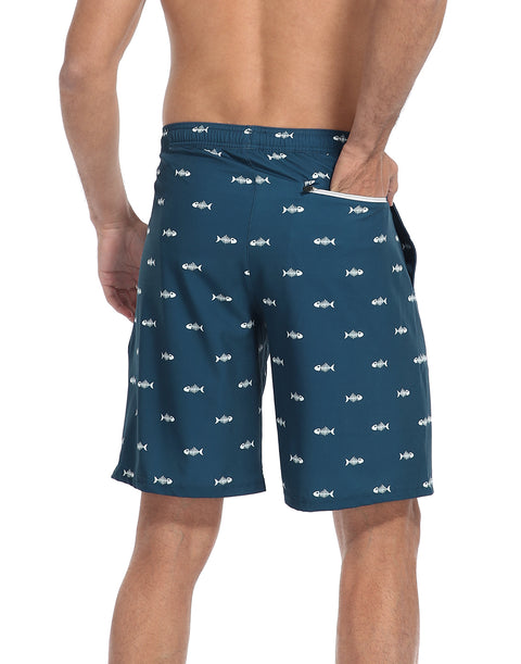 LRD Mens 9" Swim Trunks with Compression Liner