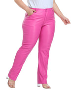 Plus Size Faux Leather Pants w/ Pockets