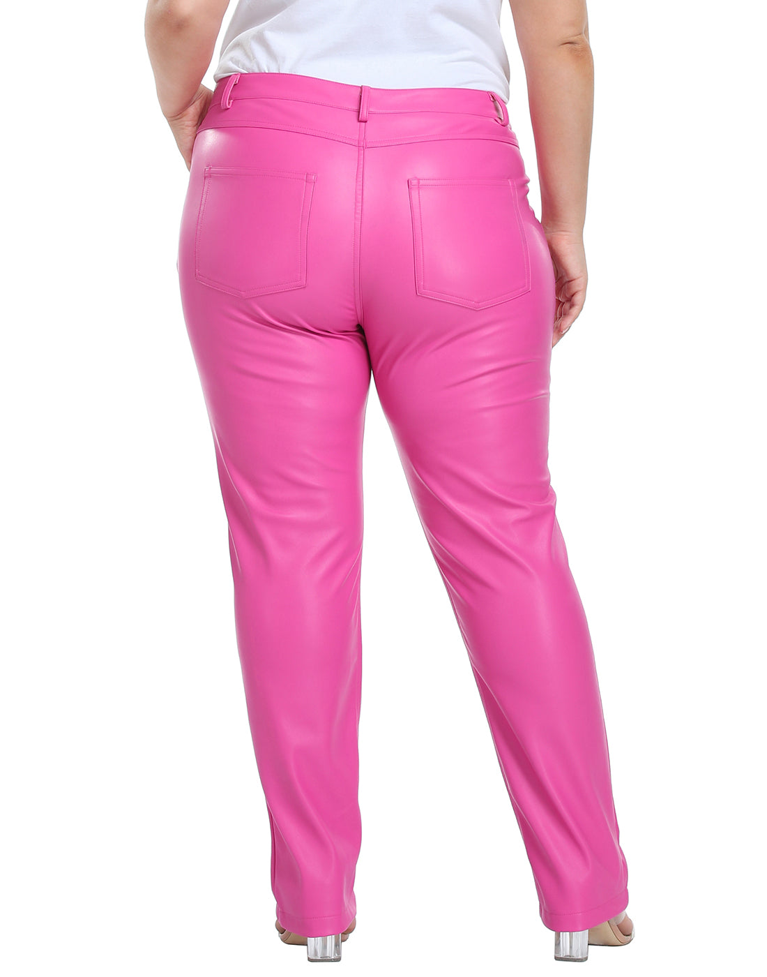 Plus Size Faux Leather Pants w/ Pockets