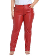 Plus Size Faux Leather Pants w/ Pockets