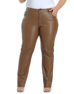 Plus Size Faux Leather Pants w/ Pockets