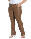 Plus Size Faux Leather Pants w/ Pockets