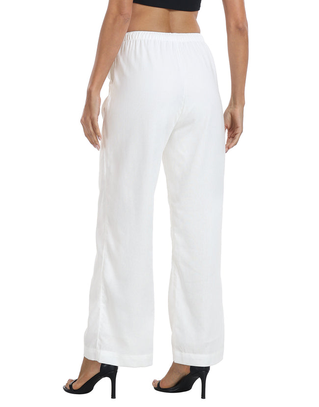 Women's Linen Drawstring Pants with Pockets – alternate view
