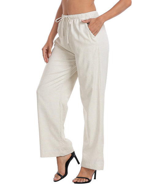 Women's Linen Drawstring Pants with Pockets