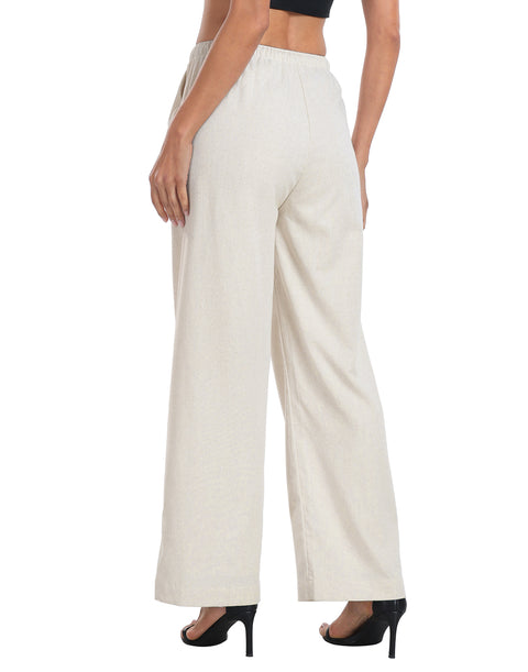 Women's Linen Drawstring Pants with Pockets