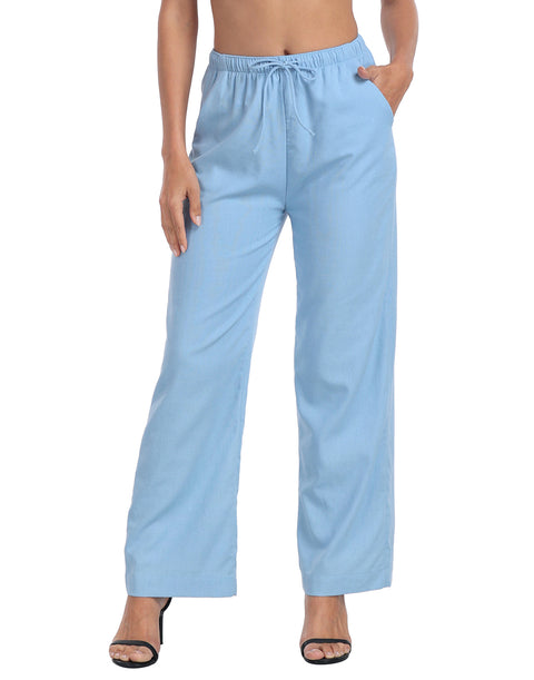 Women's Linen Drawstring Pants with Pockets