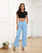 Women's Linen Drawstring Pants with Pockets