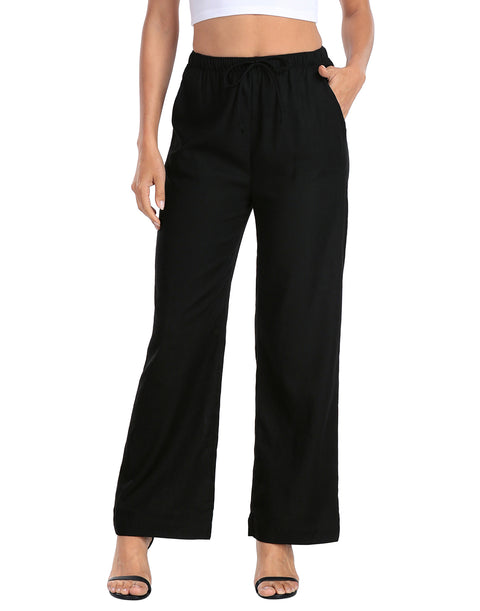 Women's Linen Drawstring Pants with Pockets