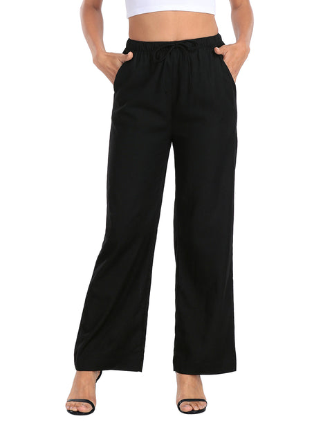 Women's Linen Drawstring Pants with Pockets