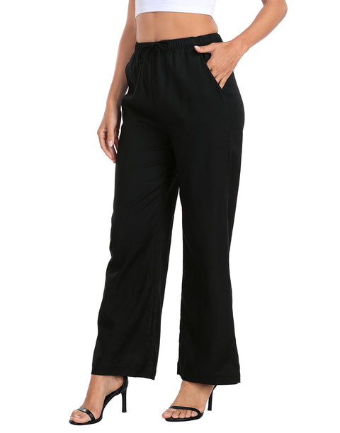 Women's Linen Drawstring Pants with Pockets