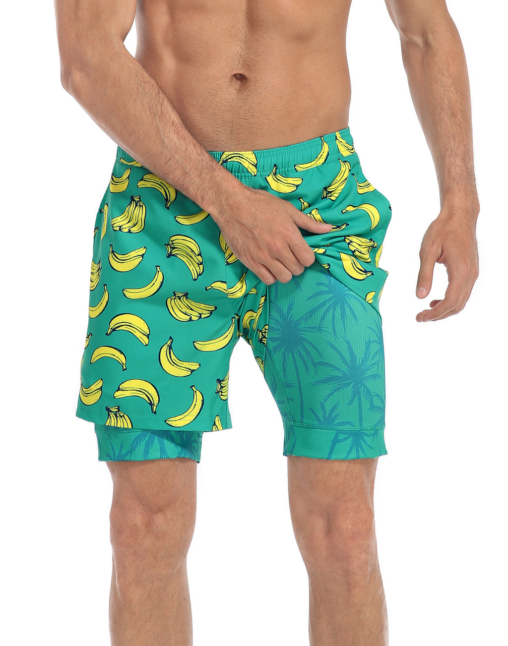 LRD Mens 5" Inseam Swim Trunks with Compression Liner