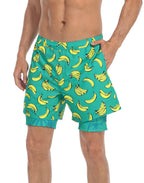LRD Mens 5" Inseam Swim Trunks with Compression Liner