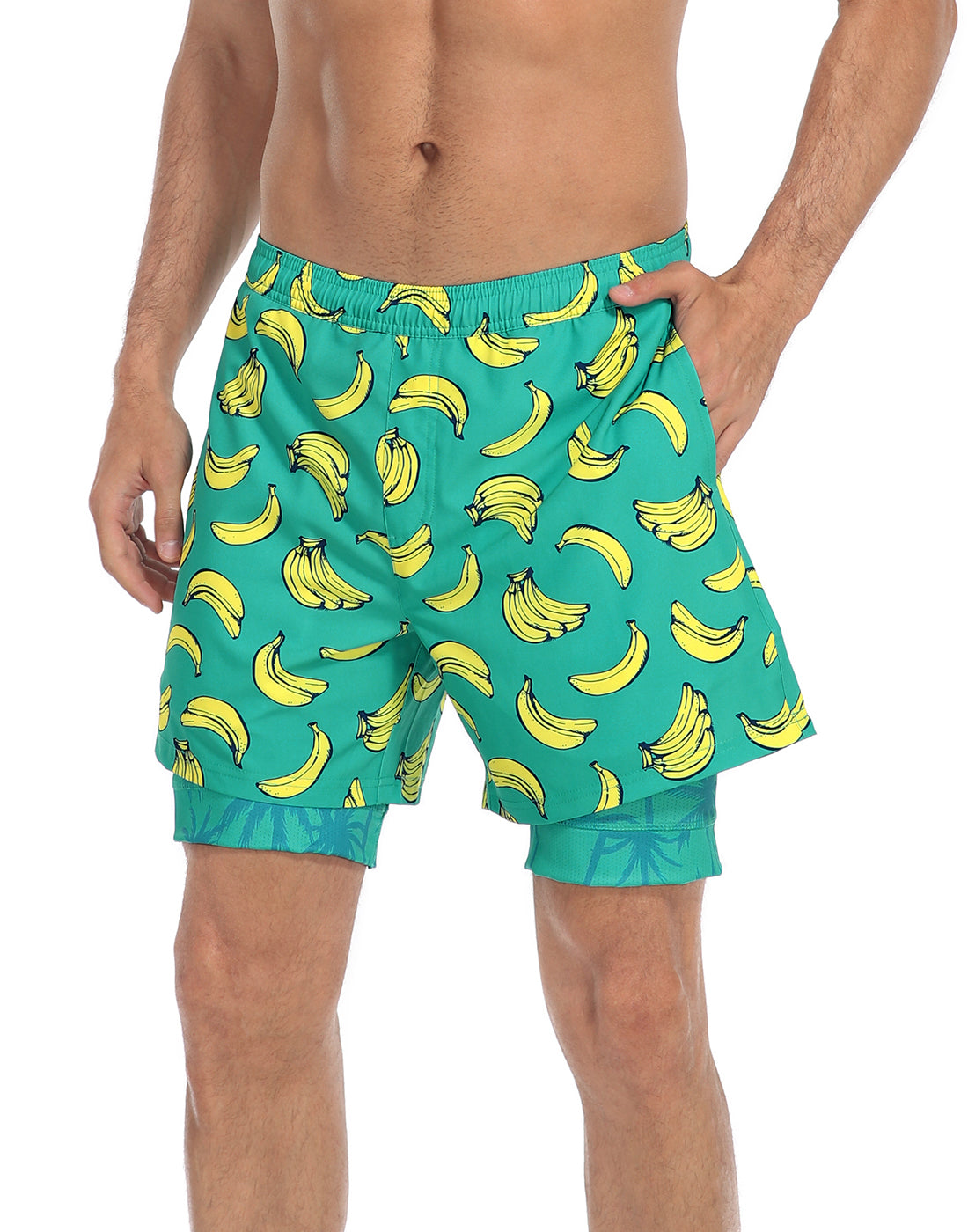 LRD Mens 5" Inseam Swim Trunks with Compression Liner