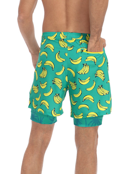 LRD Mens 5" Inseam Swim Trunks with Compression Liner