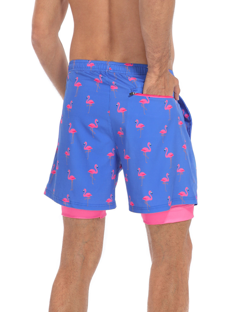 LRD Mens 5" Inseam Swim Trunks with Compression Liner