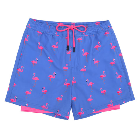 LRD Mens 5" Inseam Swim Trunks with Compression Liner