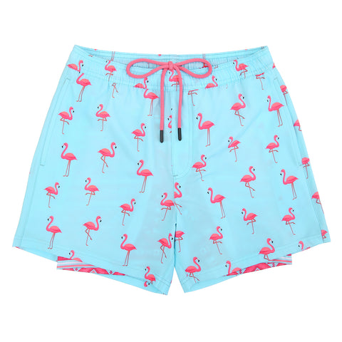 LRD Mens 5" Inseam Swim Trunks with Compression Liner