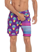 LRD Mens 5" Inseam Swim Trunks with Compression Liner