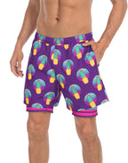 LRD Mens 5" Inseam Swim Trunks with Compression Liner