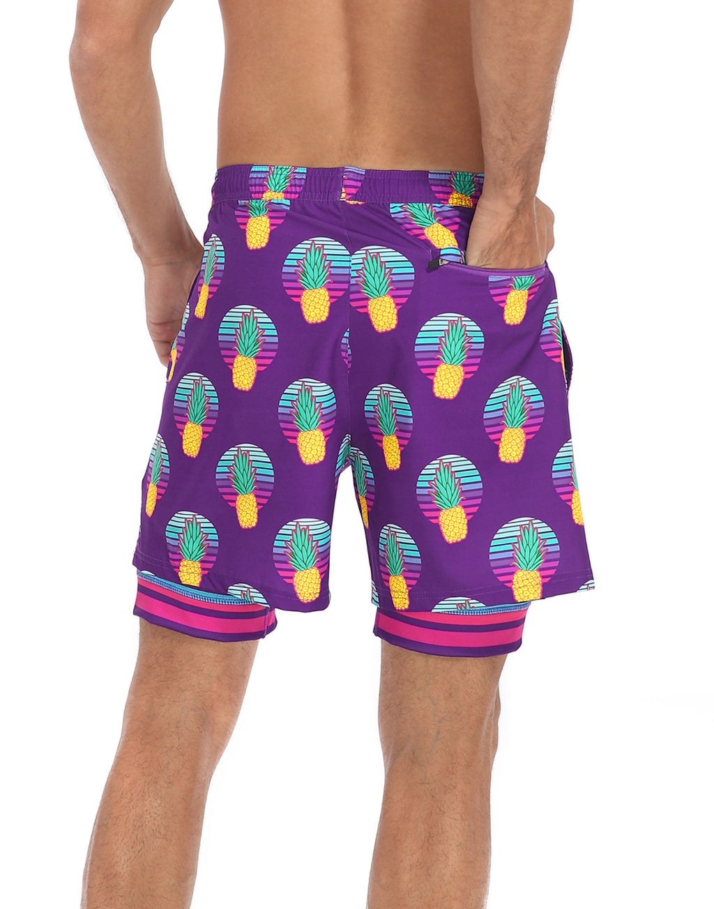 LRD Mens 5" Inseam Swim Trunks with Compression Liner