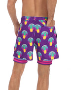 LRD Mens 5" Inseam Swim Trunks with Compression Liner
