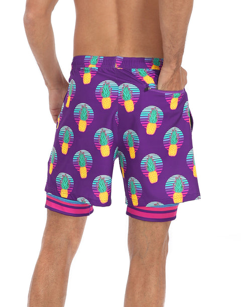LRD Mens 5" Inseam Swim Trunks with Compression Liner