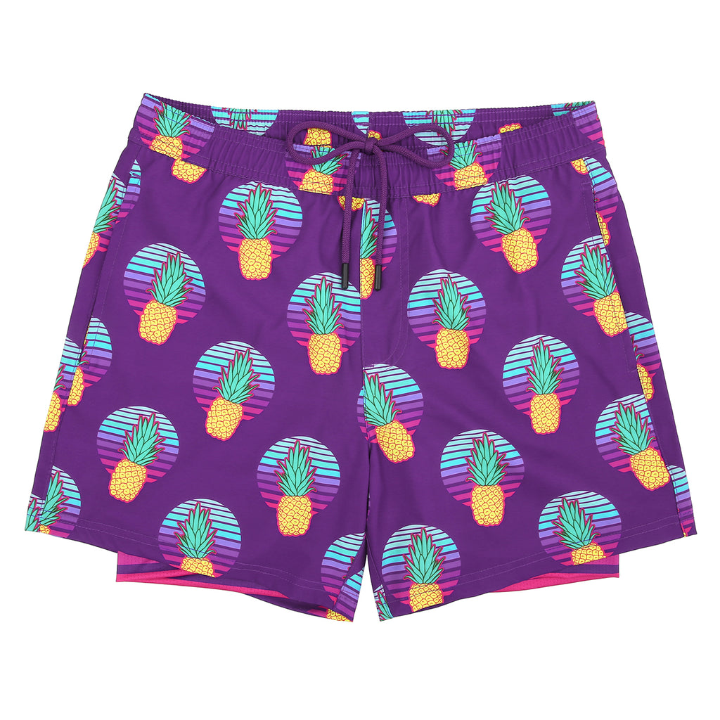 LRD Mens 5" Inseam Swim Trunks with Compression Liner