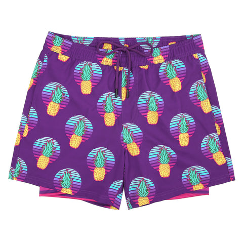 LRD Mens 5" Inseam Swim Trunks with Compression Liner