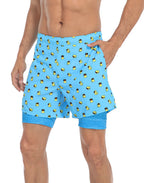 LRD Mens 5" Inseam Swim Trunks with Compression Liner