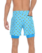 LRD Mens 5" Inseam Swim Trunks with Compression Liner