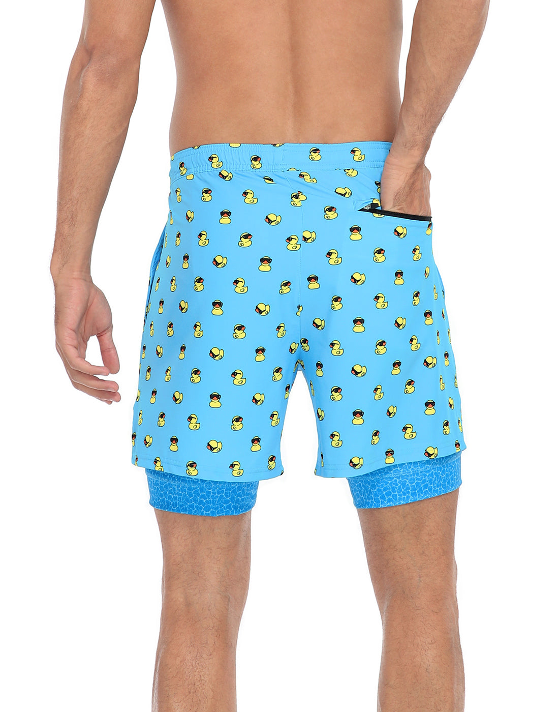 LRD Mens 5" Inseam Swim Trunks with Compression Liner