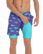 LRD Mens 5" Inseam Swim Trunks with Compression Liner