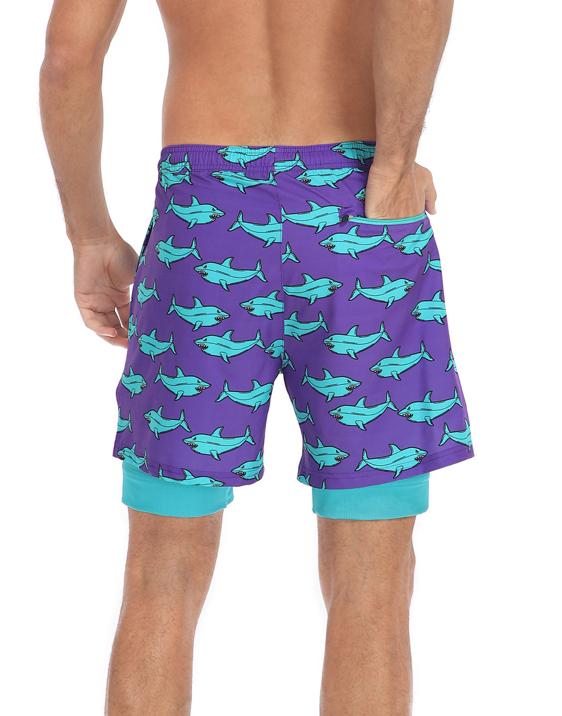 LRD Mens 5" Inseam Swim Trunks with Compression Liner