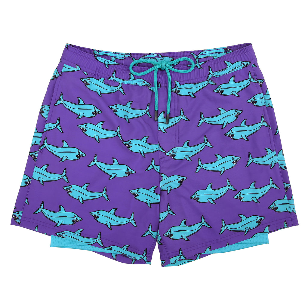 LRD Mens 5" Inseam Swim Trunks with Compression Liner